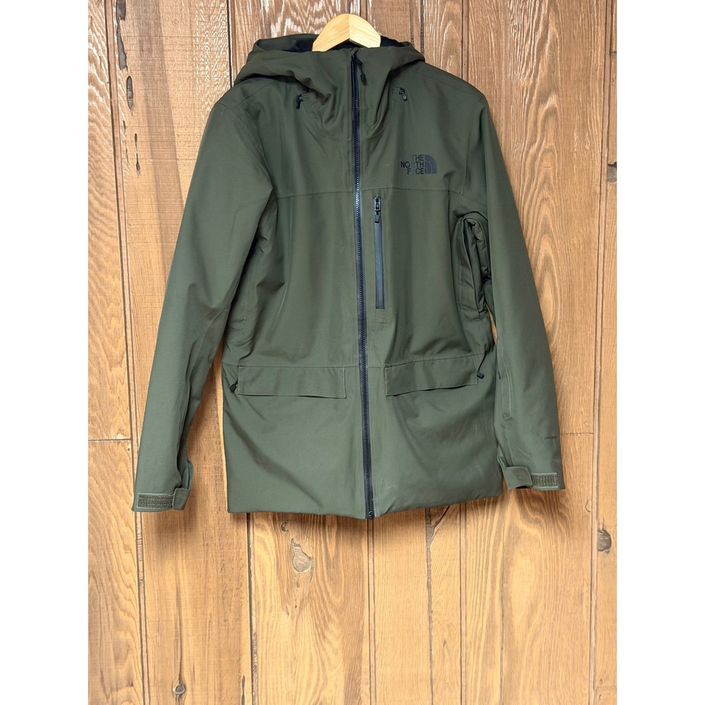 The North Face Mens DryVent Hooded Ski Jacket Olive Green Small